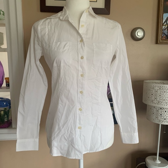 LOFT Tops Loft Petites White Button Down Shirt Poshmark